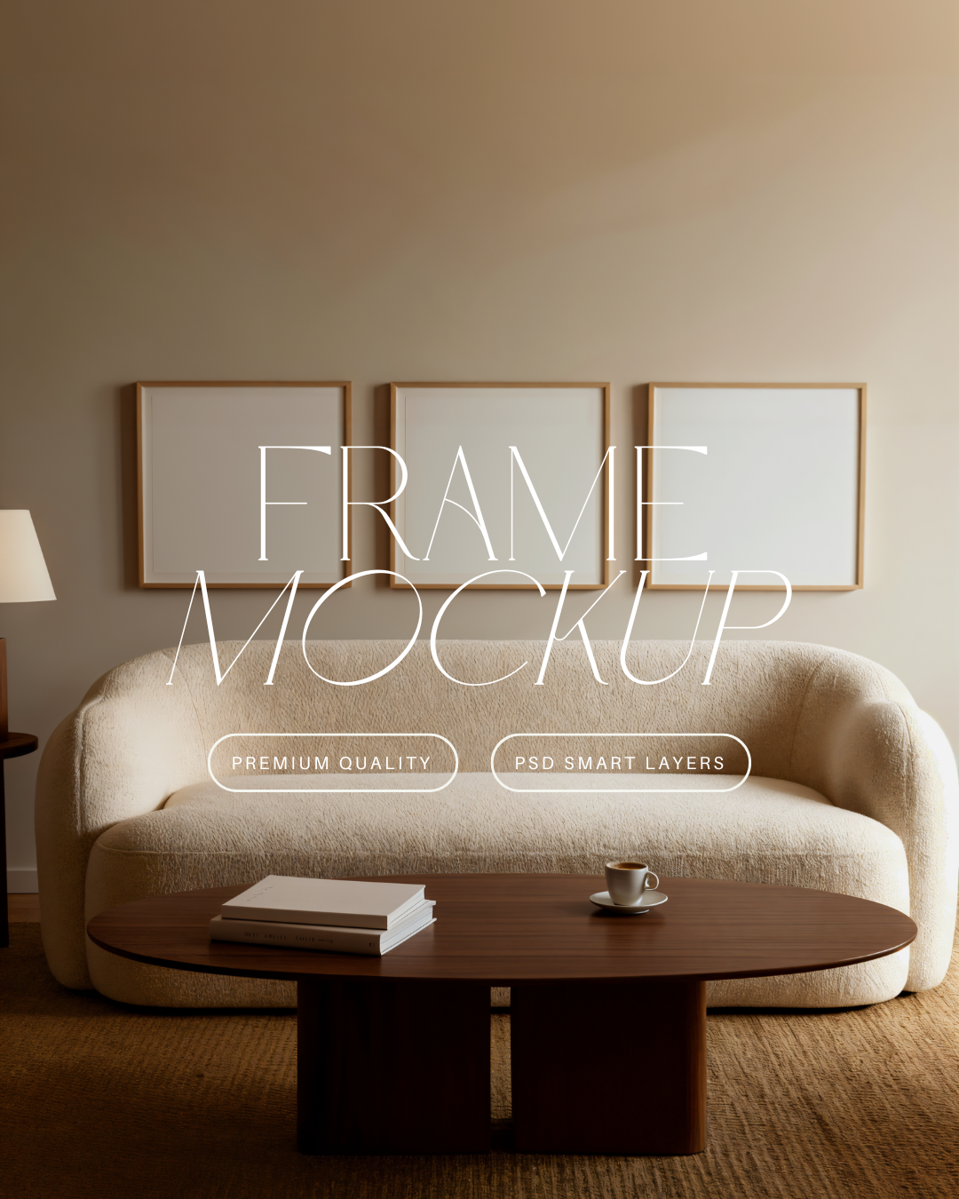 Square Poster Frame Mockup Trio